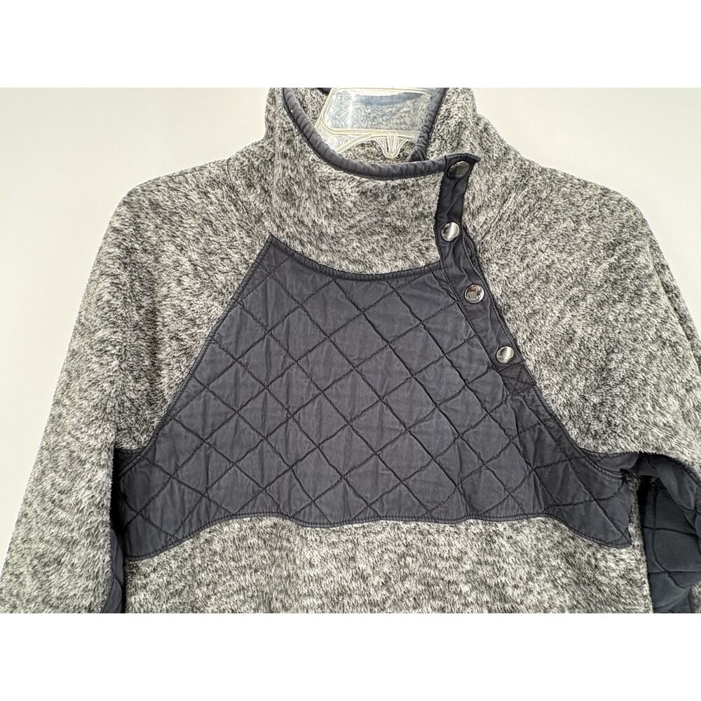 Abercrombie & Fitch Jacket Womens S Heather Gray Fleece Asymmetric Snap Pullover - Picture 4 of 8